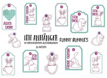 ITH Stickserie - Funny Bunnies Geschenkanhänger